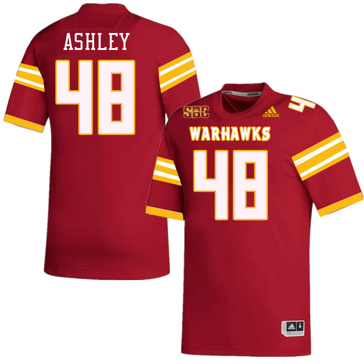 #48 Jordan Ashley Louisiana-Monroe Warhawks College Football Jerseys Stitched-Red